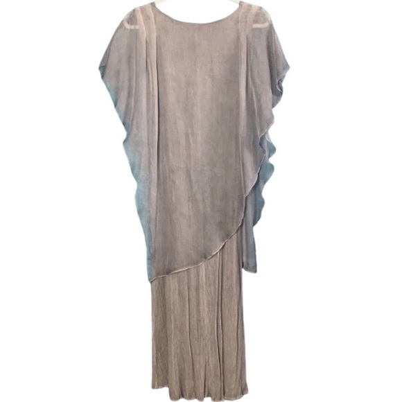 Smoky Blue summer dress (S) - Picture 4 of 5